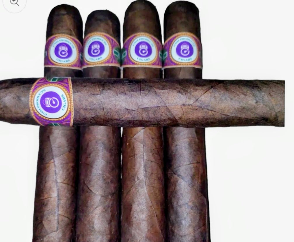 5 Premium Chocolate Flavored Cigars and Humidor