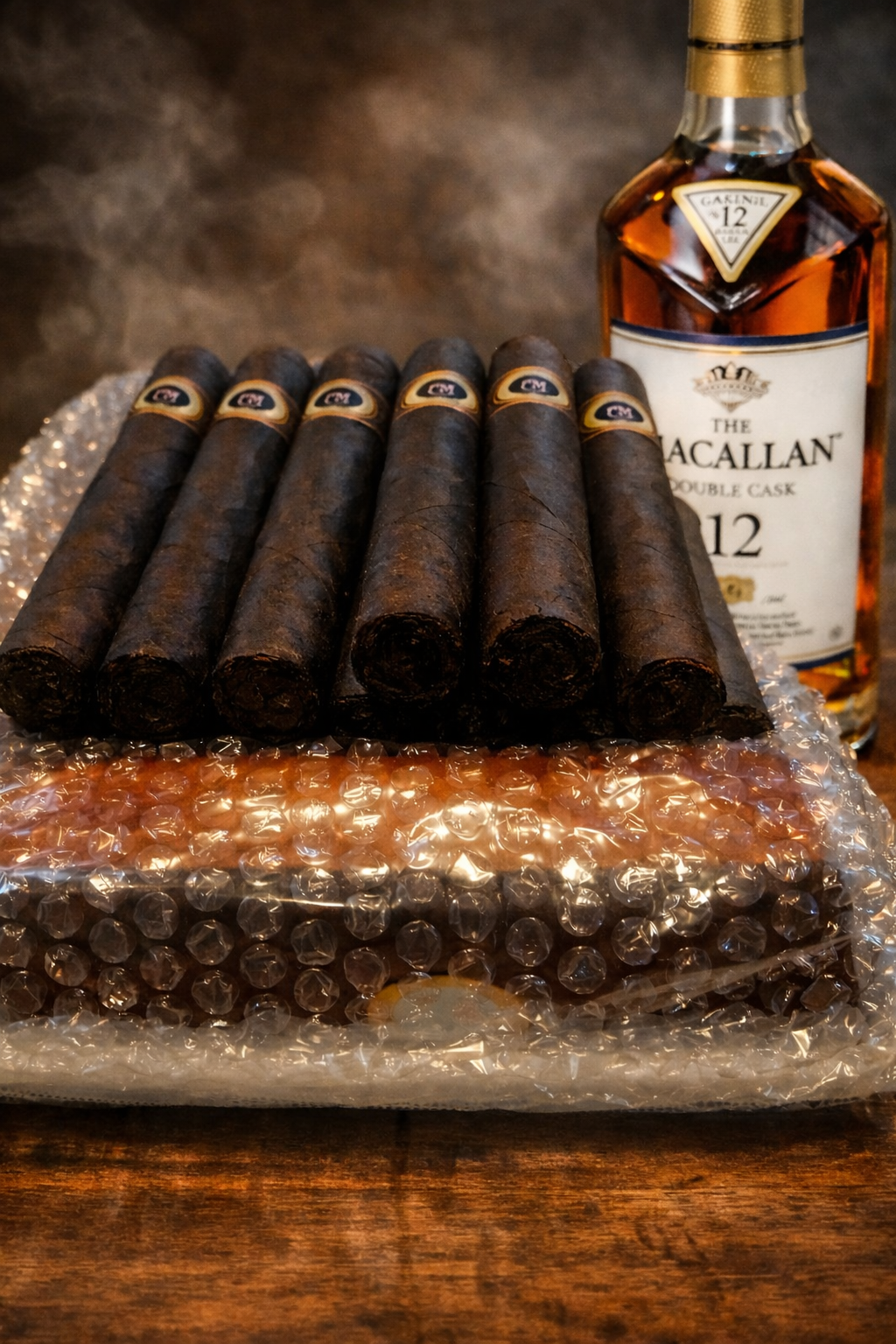 12 Maduro cigars with Humidor and Macallan 12 Whiskey