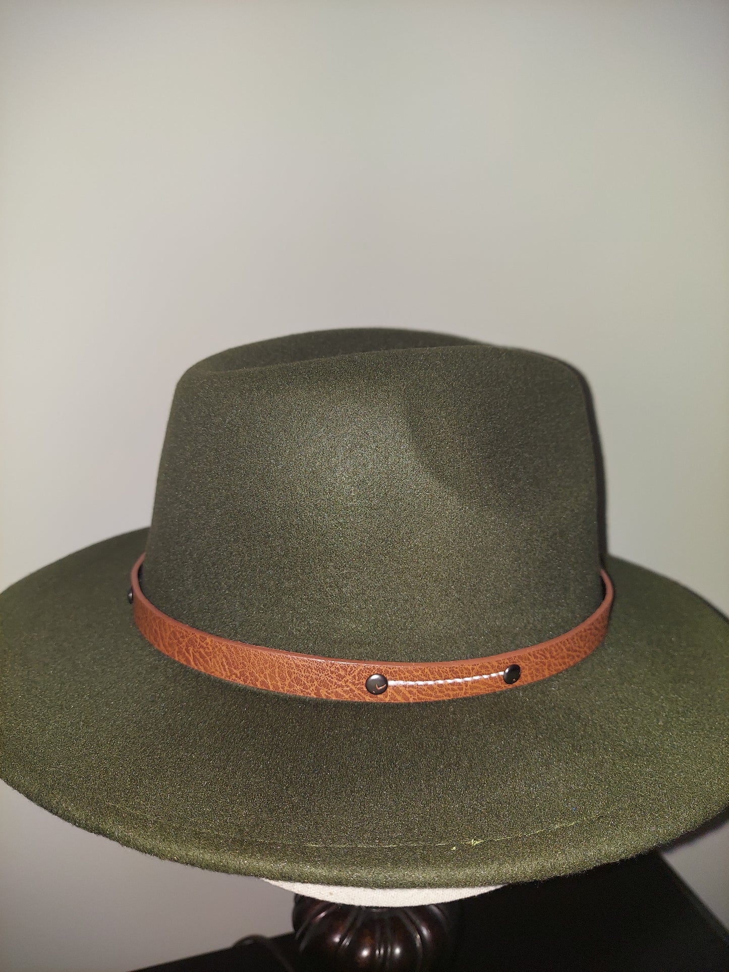 Green Fedora with Tan Buckle