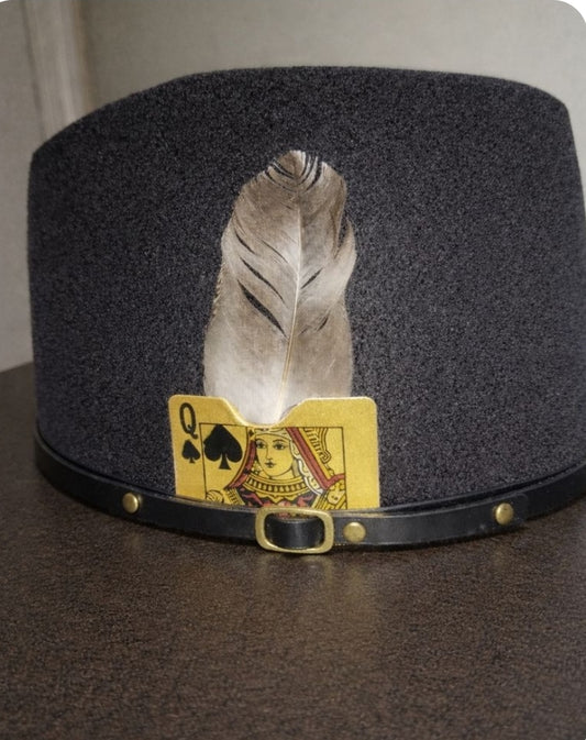 Unisex Fedora with signauture burn card and feather