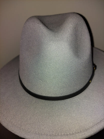Grey Fedora with Black Buckle