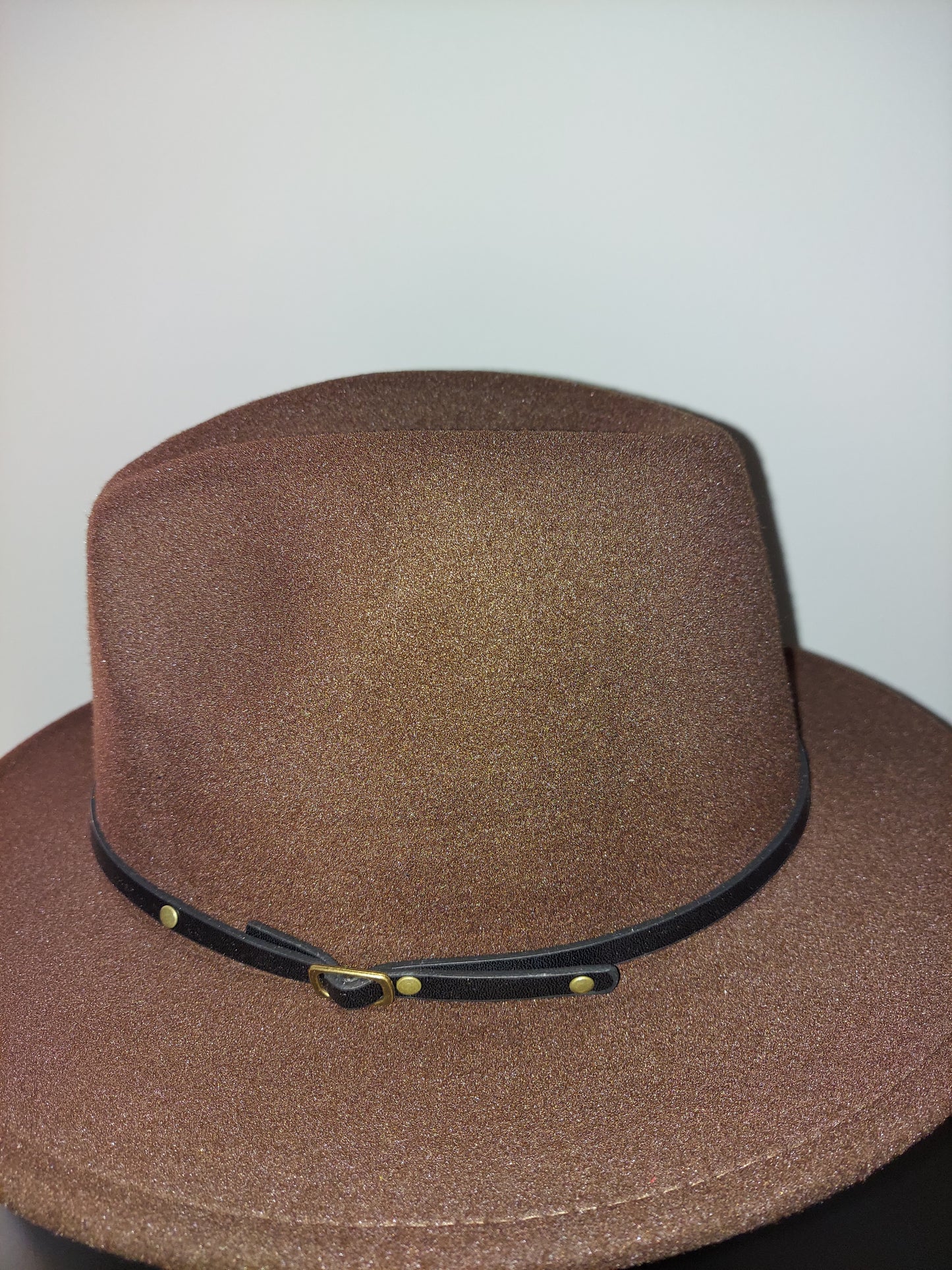 Chocolate Brown Fedora with Black Buckle