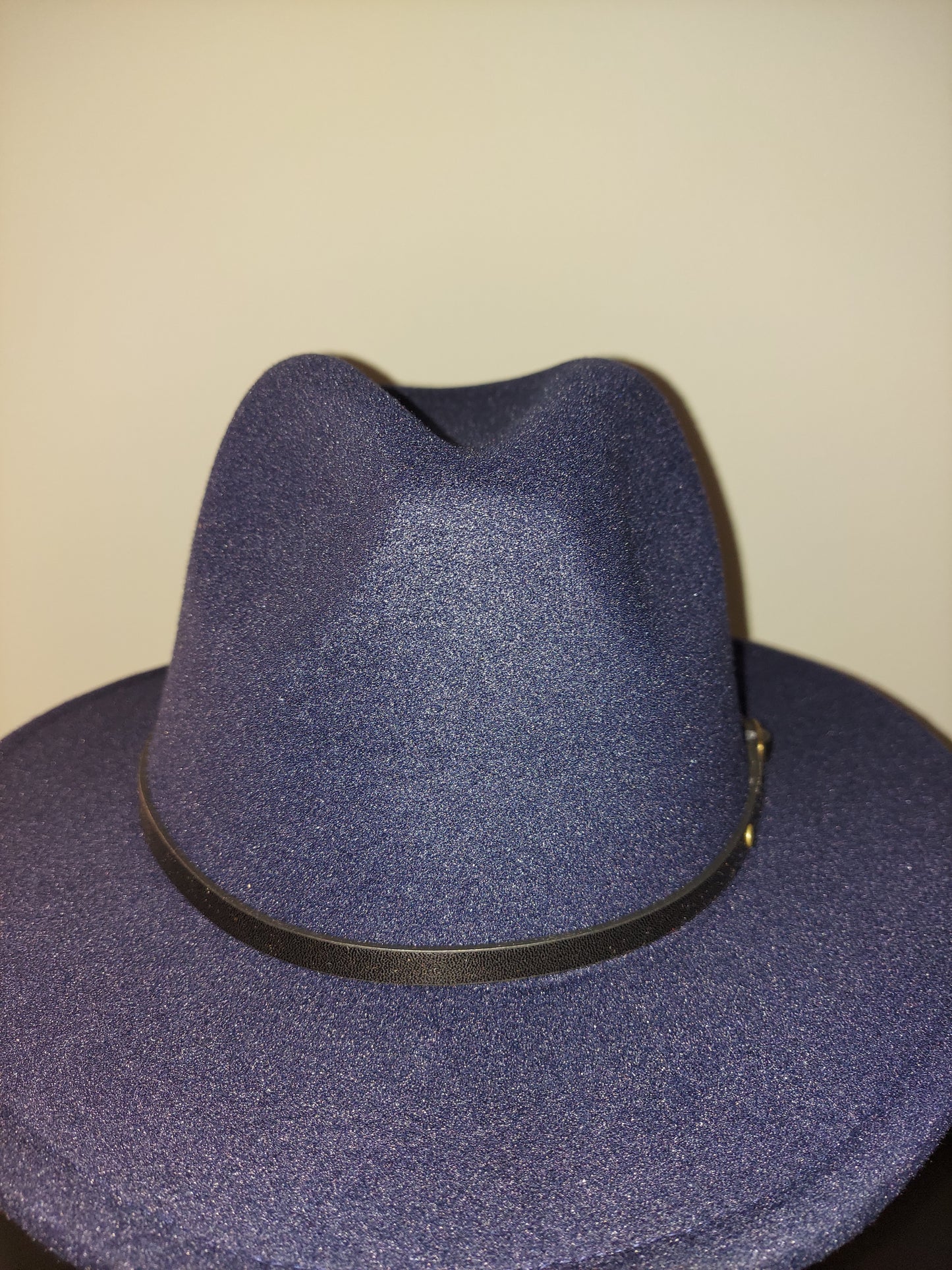 Navy Blue Fedora with Black Buckle