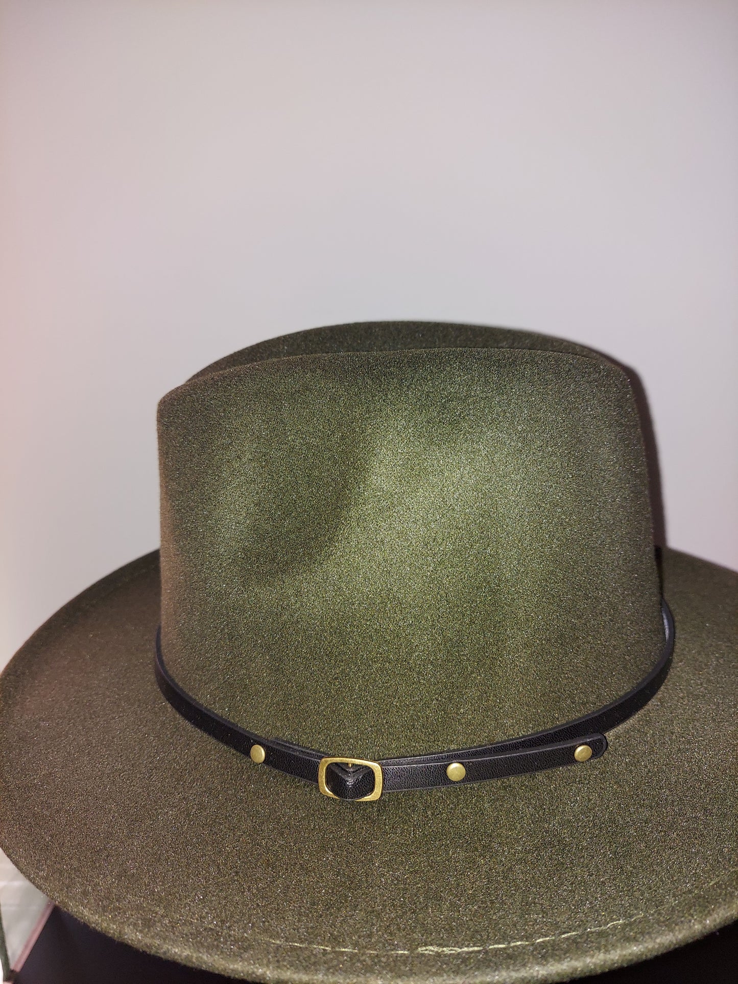 Green Fedora with Black Buckle