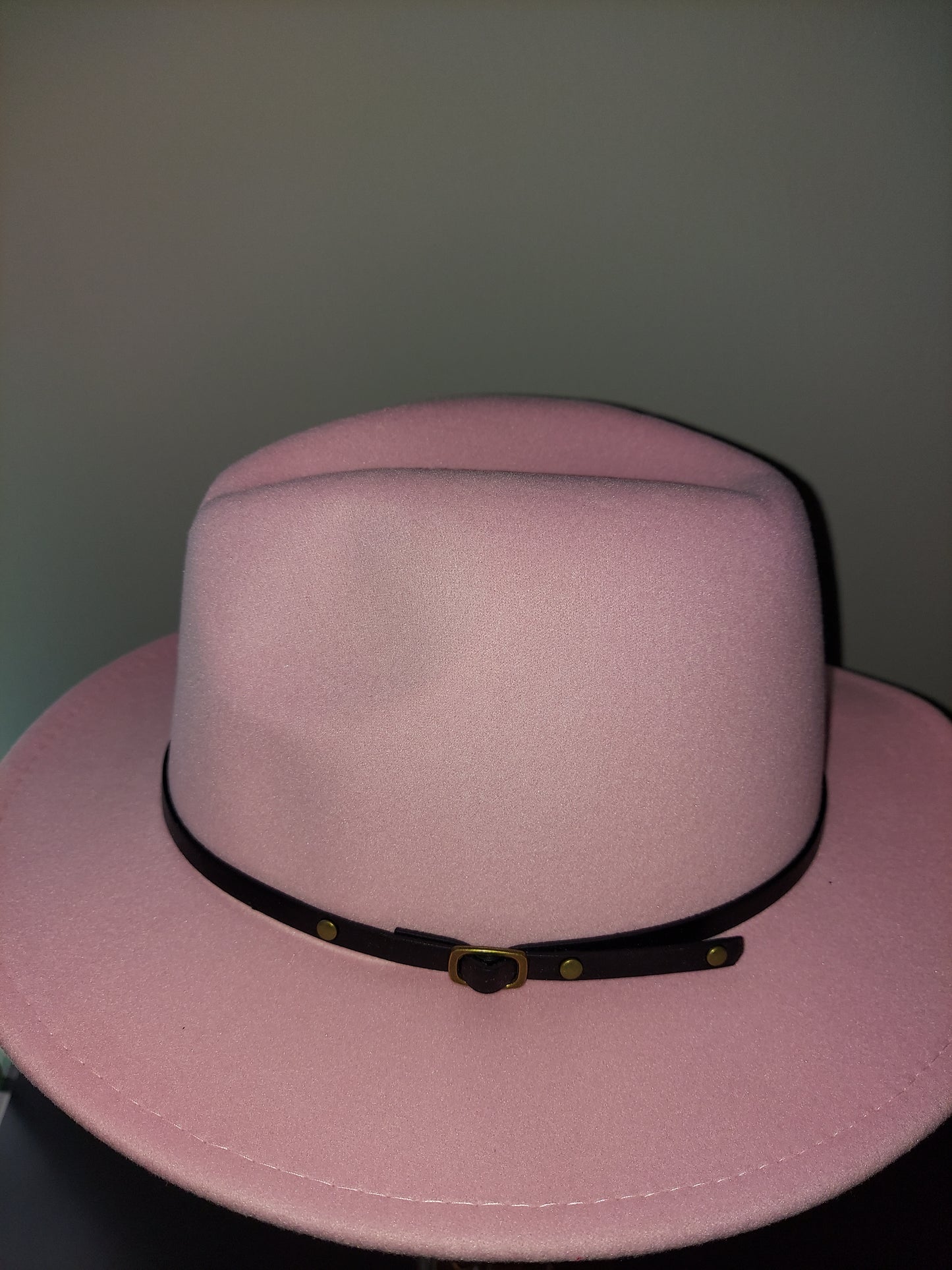 Light Pink Fedora with Black Buckle