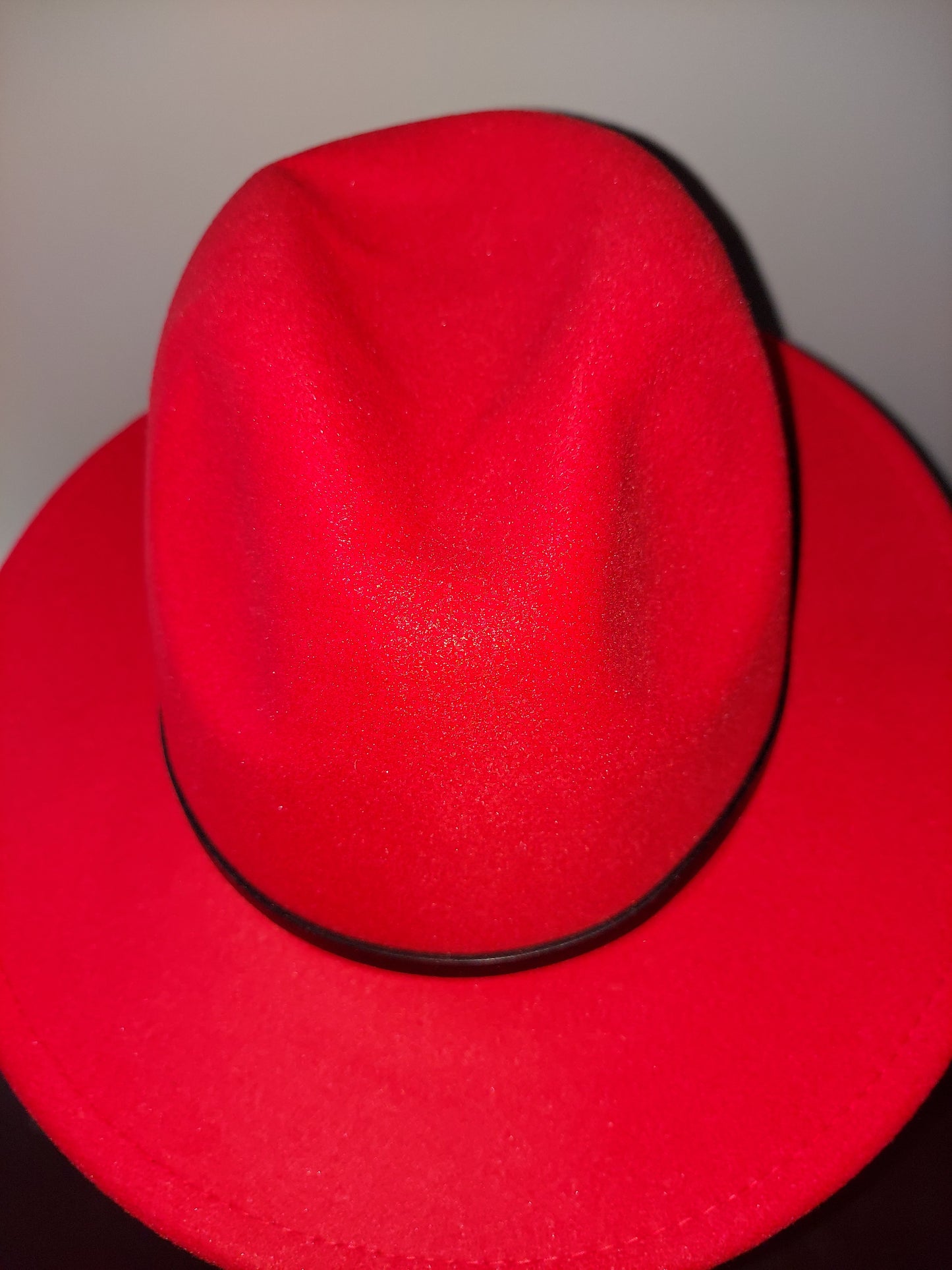 Mixed Orange/Red Fedora with Black Buckle