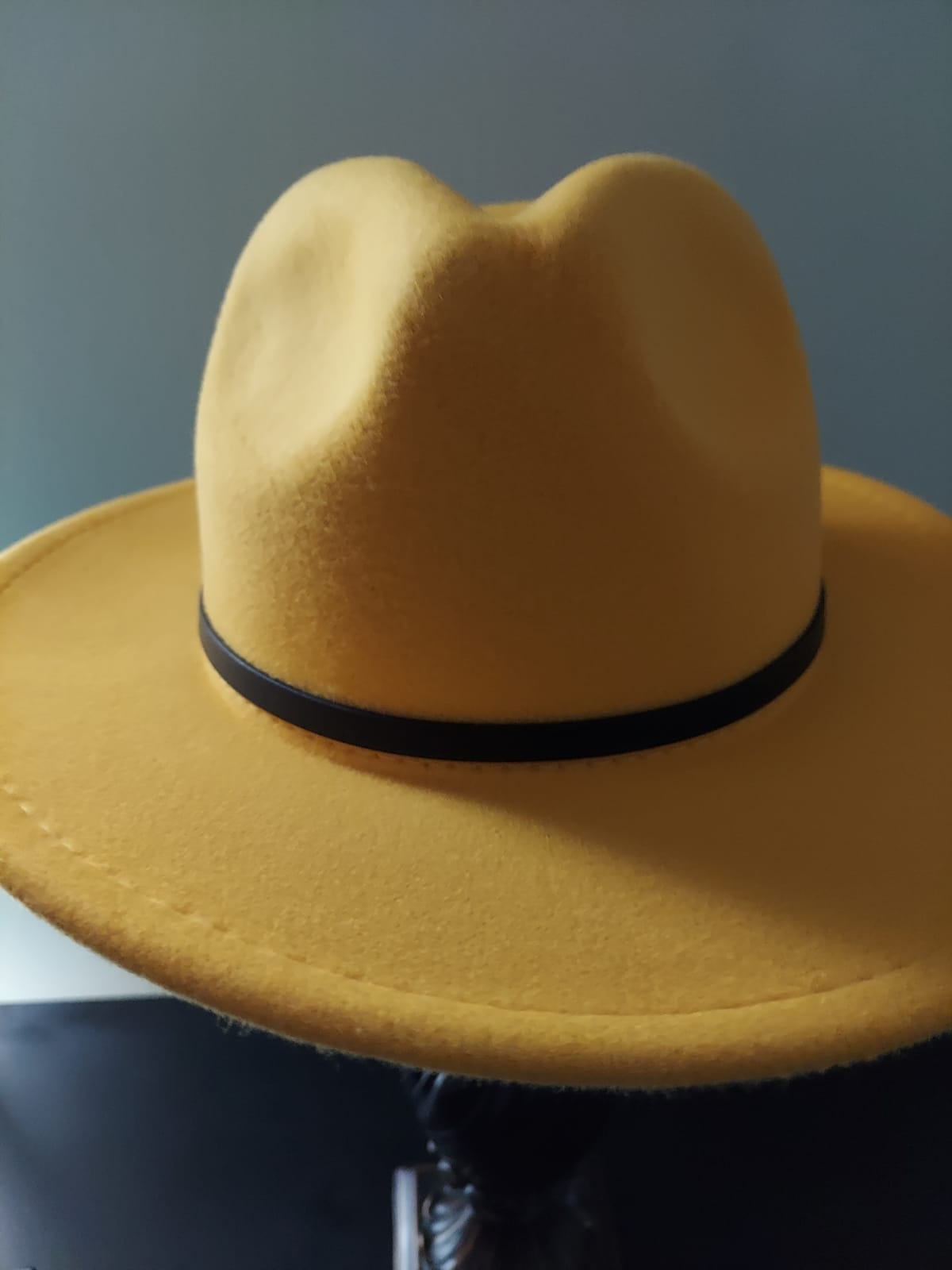 Golden Fedora with Black Buckle